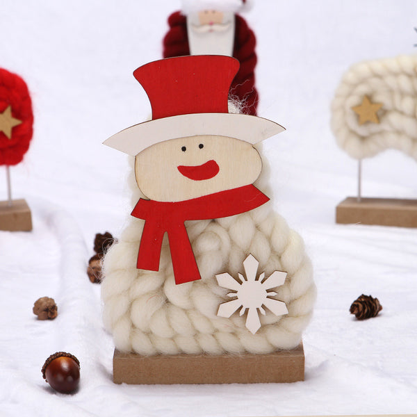 Wood and Felt Ornament Snowman/Santa