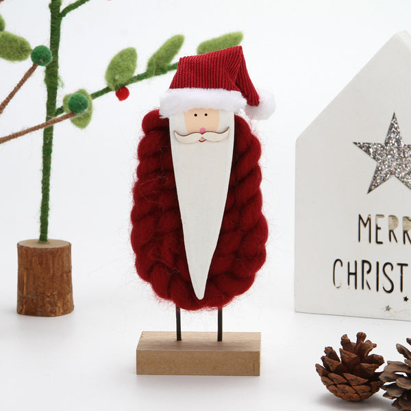 Wood and Felt Ornament Snowman/Santa