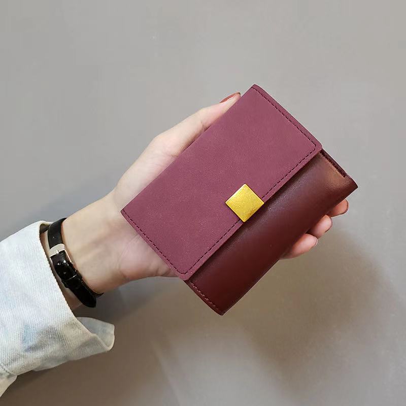 PU Foldable Wallet - square button