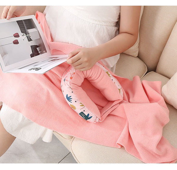 3 IN 1 U-shaped Travel Neck Pillow/Blanket/Shawl