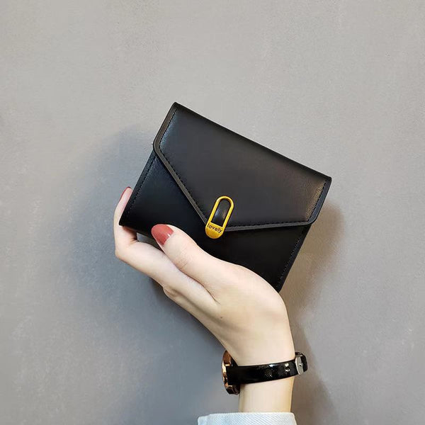 PU Foldable Wallet - lovely button