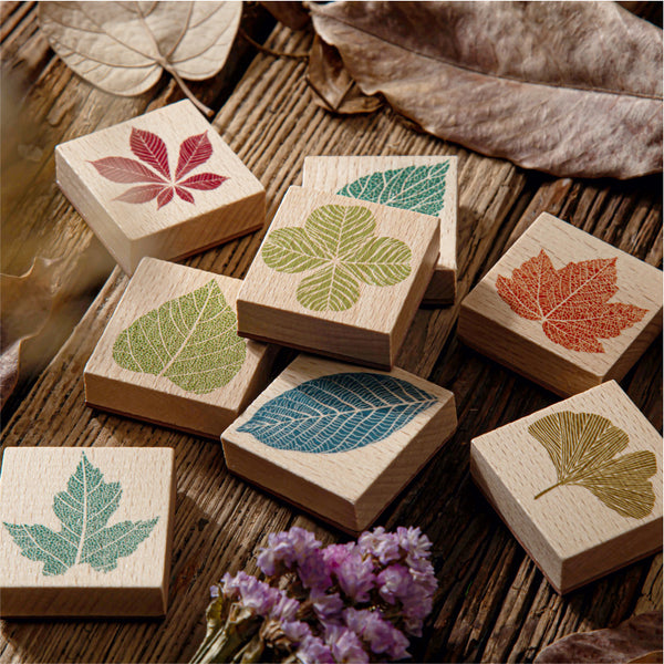 Wooden Rubber Stamp - Leaf