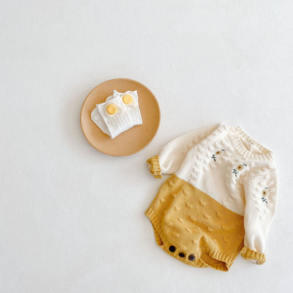 Baby/Toddler Cotton Romper Long Sleeve Sunflower Design