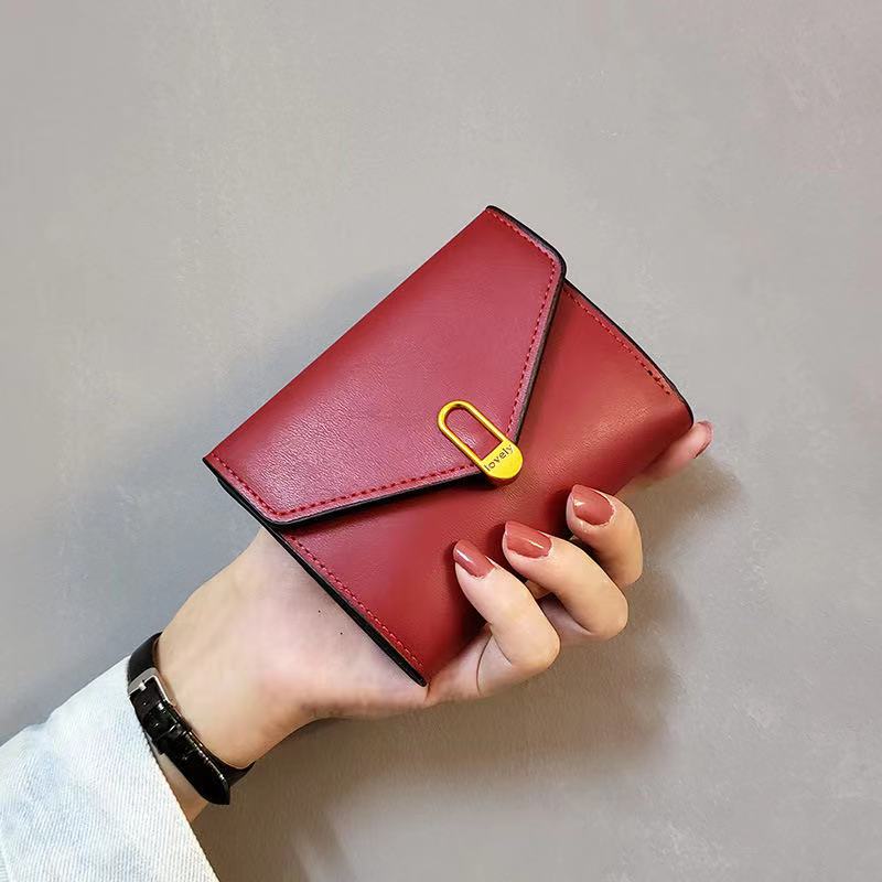 PU Foldable Wallet - lovely button