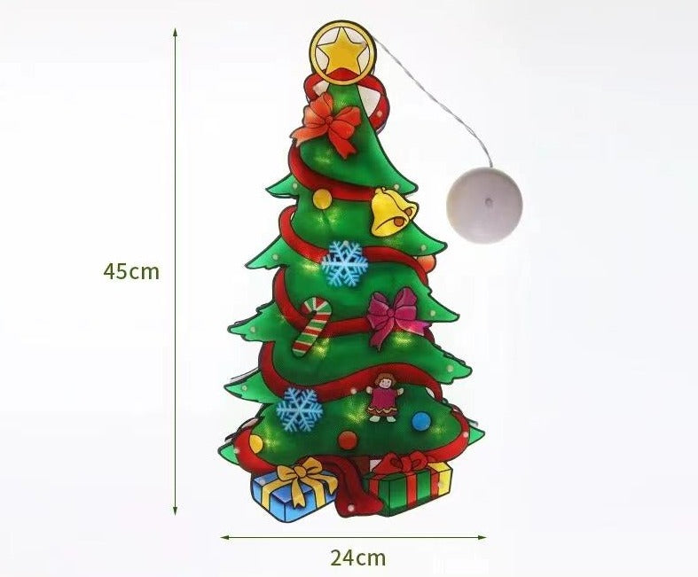 Large Xmas Silhouette Window LED Light with Suction Cup