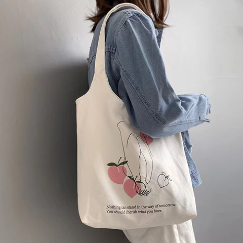 Canvas Tote Bag - Cherish what you have