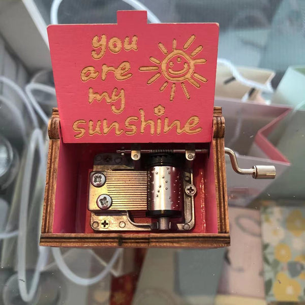Wooden Hand Crank Music Box - You are My Sunshine