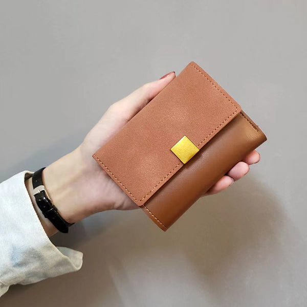 PU Foldable Wallet - square button
