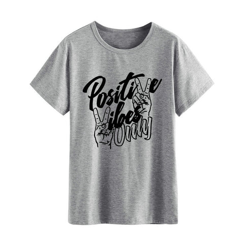 Positive Vibes Only Cotton T-shirt