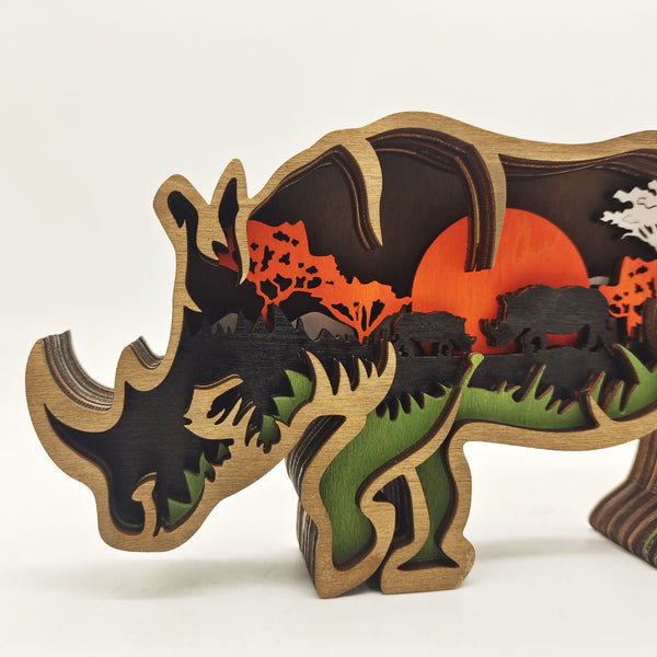 Rhinoceros 3D Scenery Ornament
