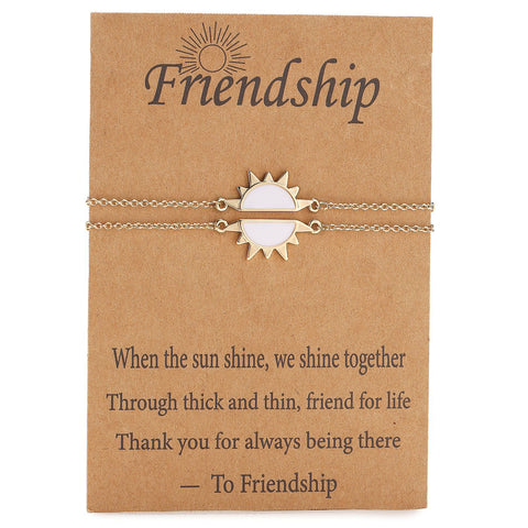 Friendship Sun Design Necklaces Gift Set
