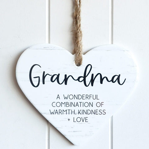 Grandma warmth kindness and love (heart)-Hanging Wall Plaque