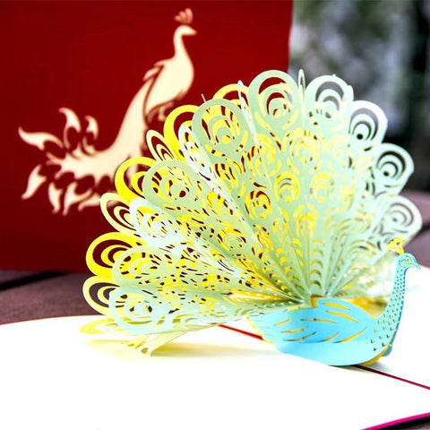 3D Greeting Card - Peacock