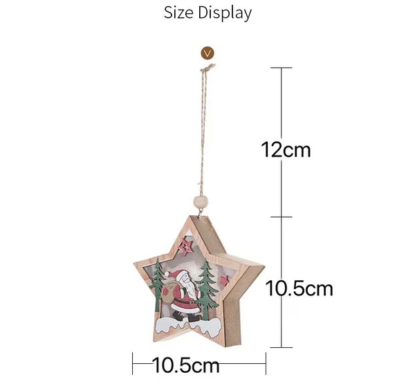 Wooden Star Pendant with Light