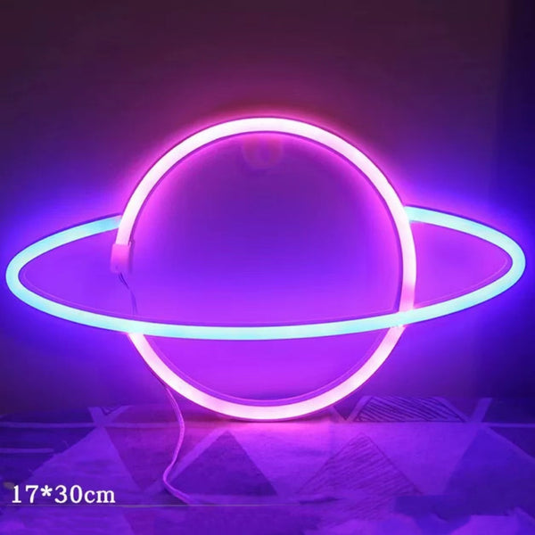 Neon Light Sign - Planet