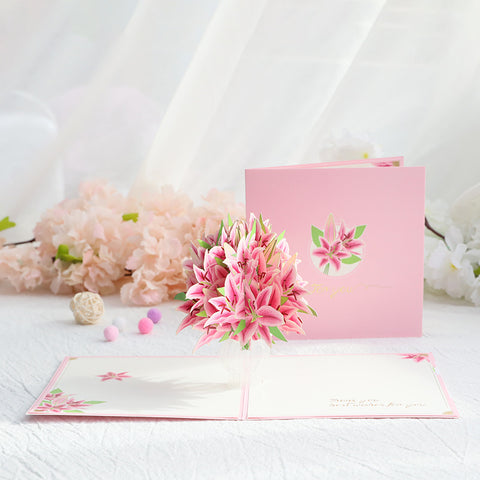 Lily - 3D Flower Greeting Card for you Thank you
