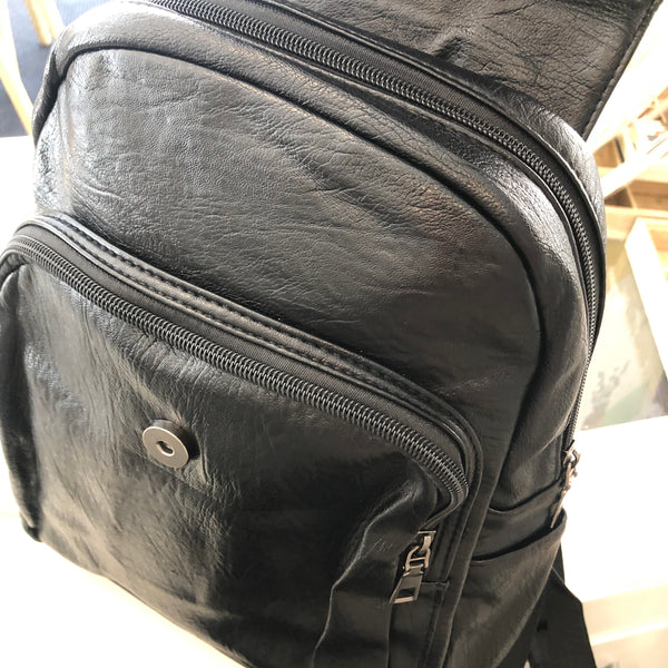 Black Backpack - buckle front