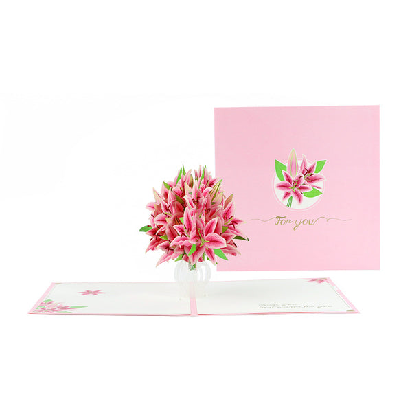 Lily - 3D Flower Greeting Card for you Thank you