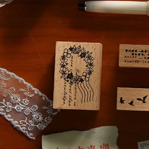 Wooden Rubber Stamp - Psalm of Flower