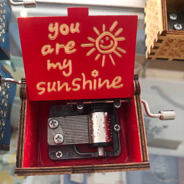 Wooden Hand Crank Music Box - You are My Sunshine