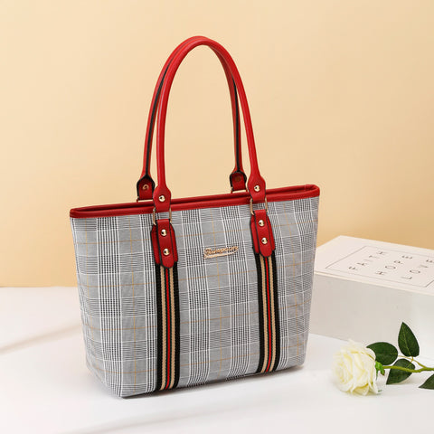 Ladies’ Grey Grids Handbag